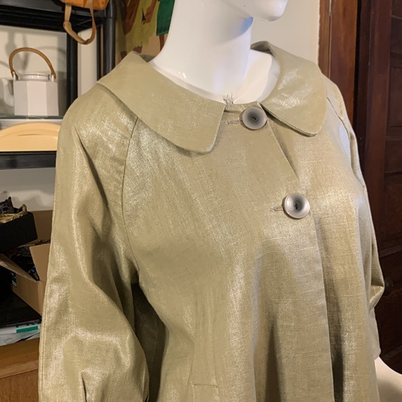 LAL GOLD METALLIC LINEN/COTTON BLEND JACKET SMOCK - Picture 1 of 15